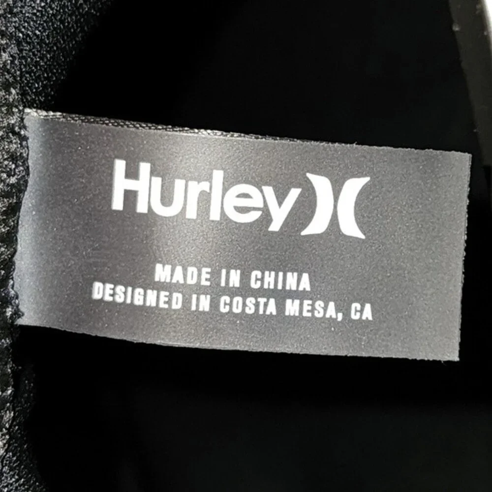 Hurley HSO1028 Black Ribbed‎ One Piece Swimsuit Size L